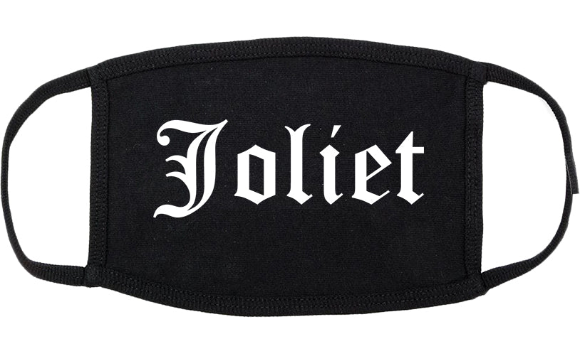 Joliet Illinois IL Old English Cotton Face Mask Black