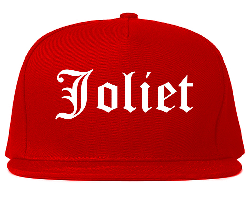 Joliet Illinois IL Old English Mens Snapback Hat Red