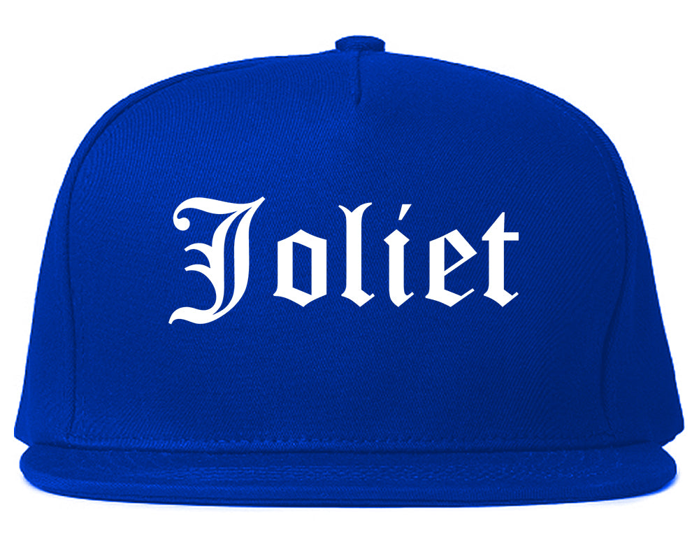 Joliet Illinois IL Old English Mens Snapback Hat Royal Blue