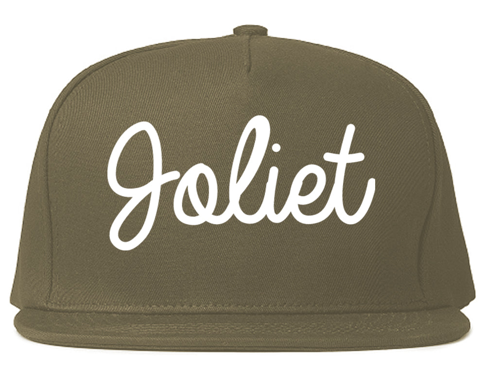Joliet Illinois IL Script Mens Snapback Hat Grey