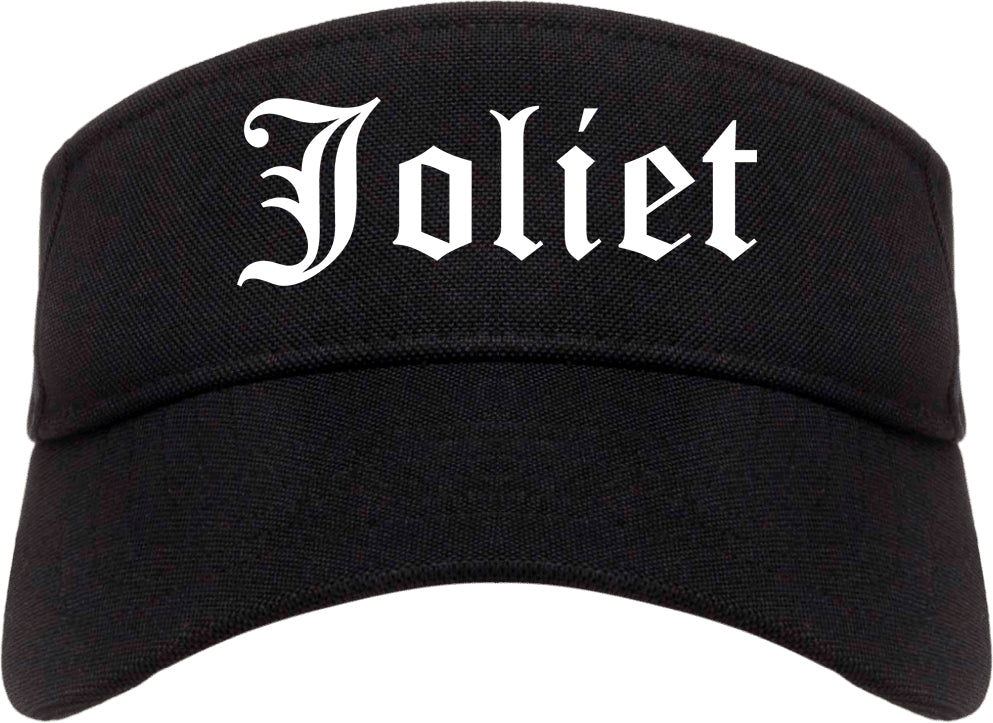 Joliet Illinois IL Old English Mens Visor Cap Hat Black