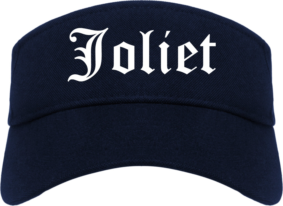 Joliet Illinois IL Old English Mens Visor Cap Hat Navy Blue