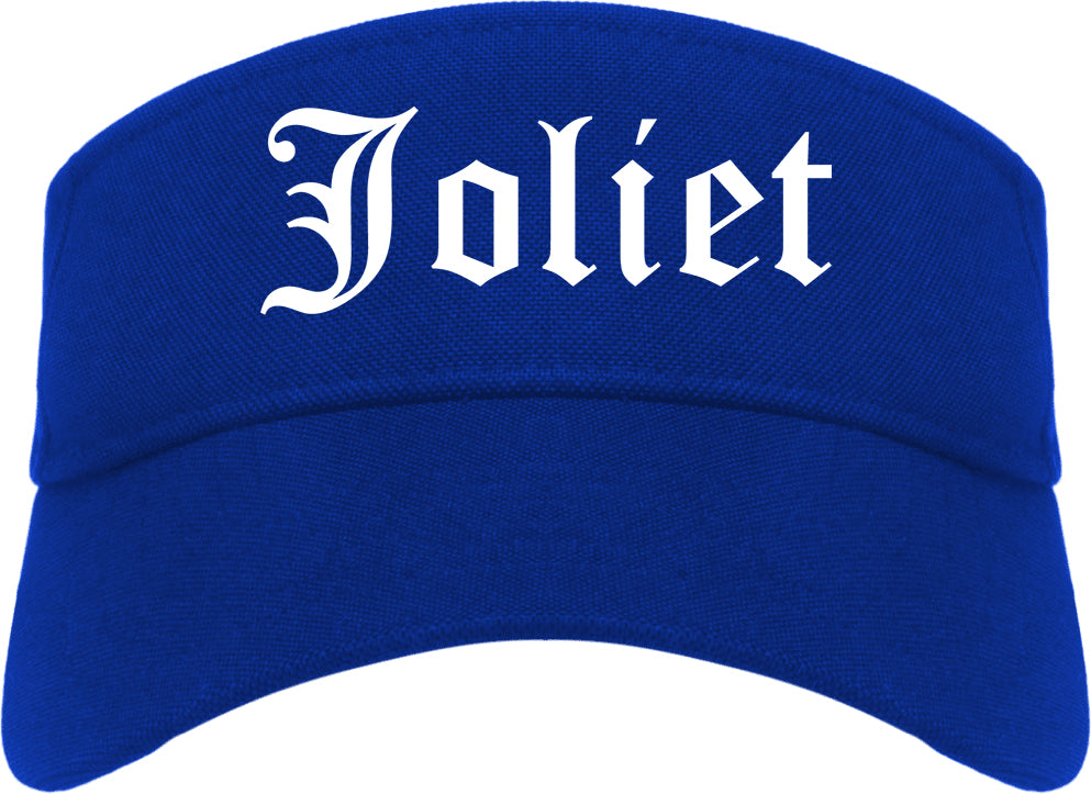 Joliet Illinois IL Old English Mens Visor Cap Hat Royal Blue