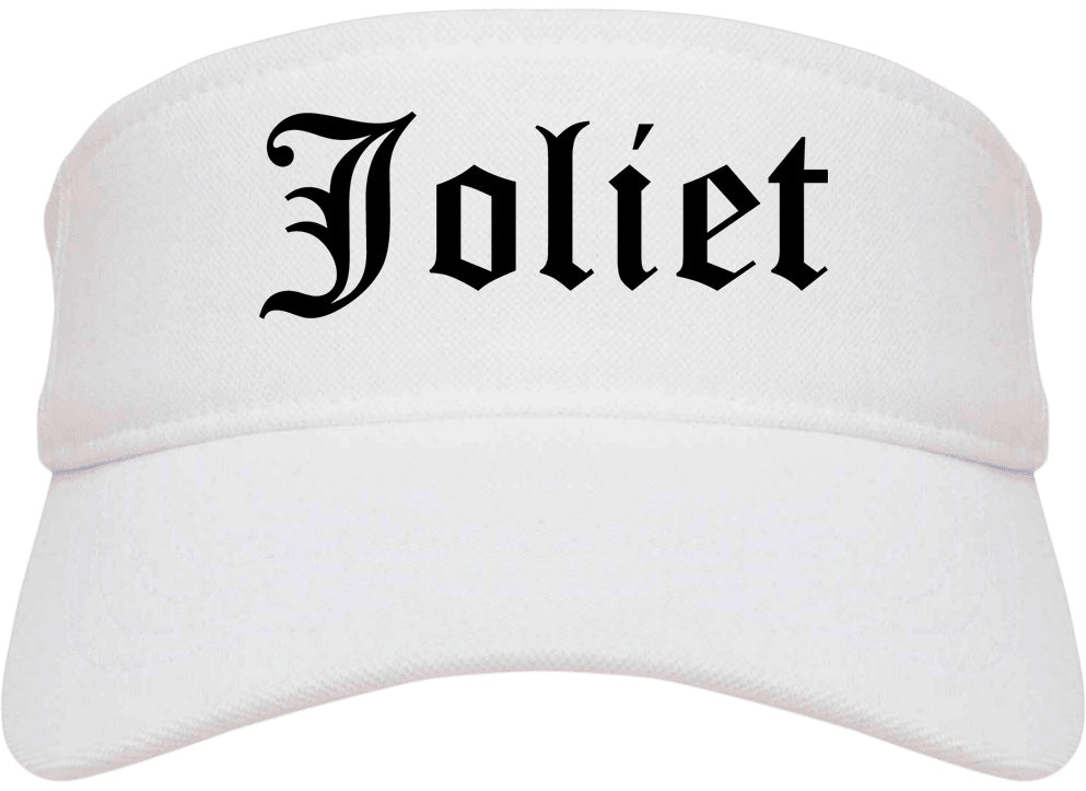 Joliet Illinois IL Old English Mens Visor Cap Hat White