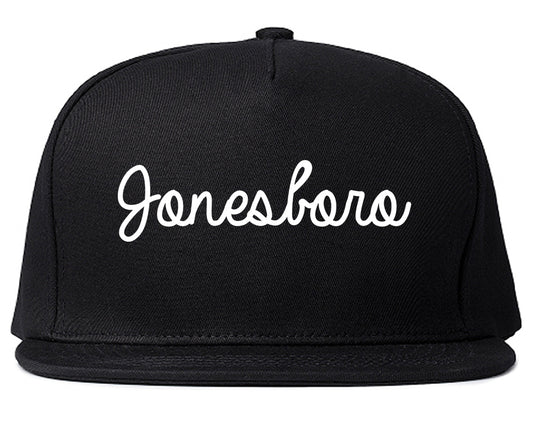 Jonesboro Arkansas AR Script Mens Snapback Hat Black