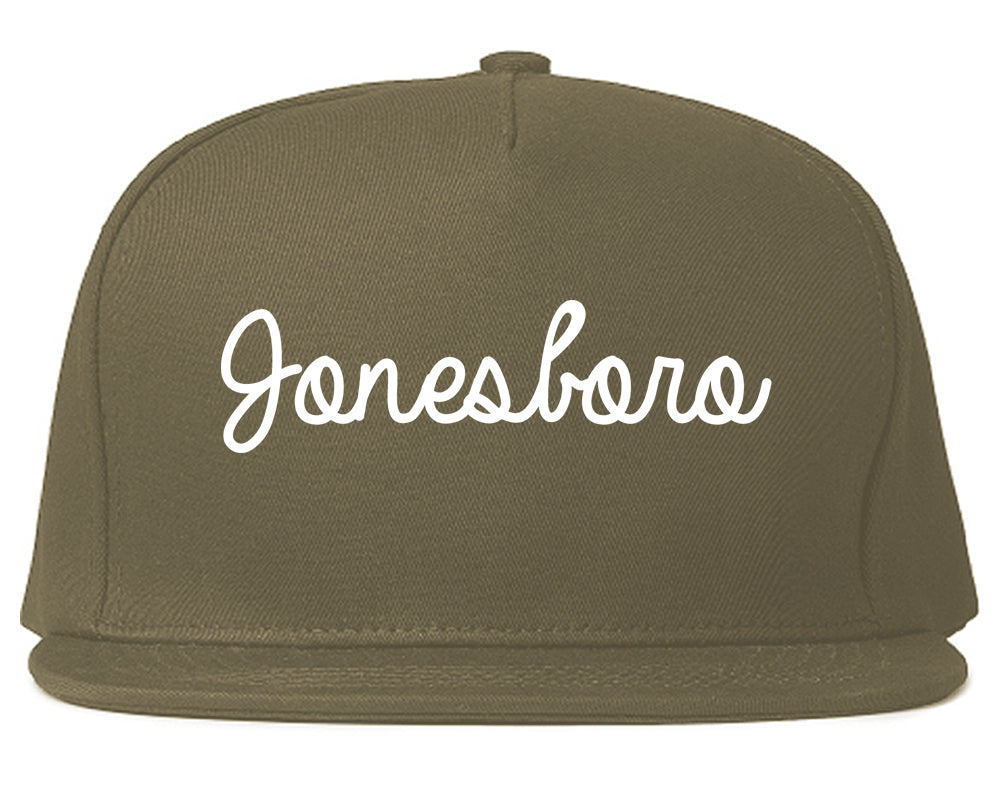 Jonesboro Arkansas AR Script Mens Snapback Hat Grey