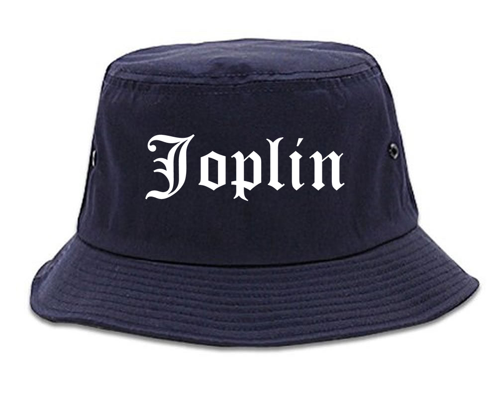 Joplin Missouri MO Old English Mens Bucket Hat Navy Blue
