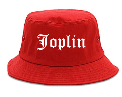 Joplin Missouri MO Old English Mens Bucket Hat Red