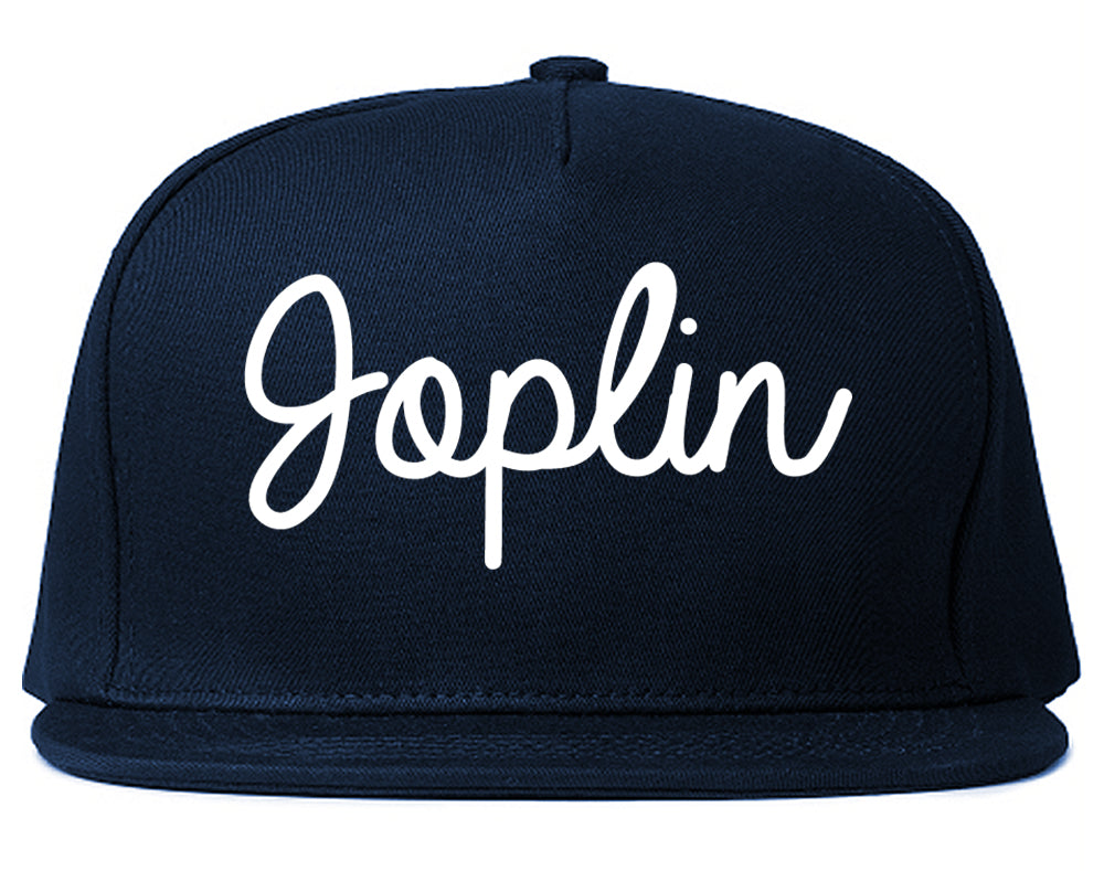 Joplin Missouri MO Script Mens Snapback Hat Navy Blue