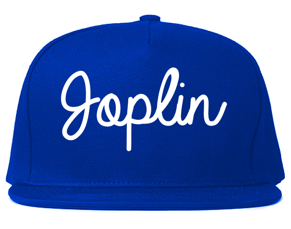 Joplin Missouri MO Script Mens Snapback Hat Royal Blue