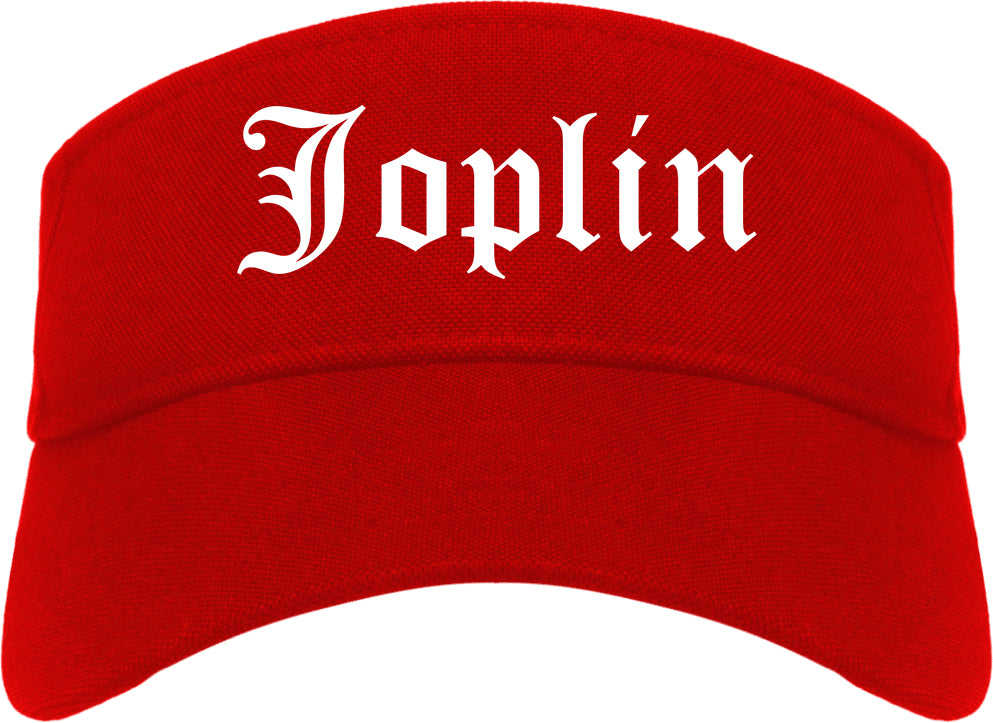 Joplin Missouri MO Old English Mens Visor Cap Hat Red