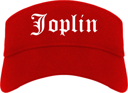 Joplin Missouri MO Old English Mens Visor Cap Hat Red