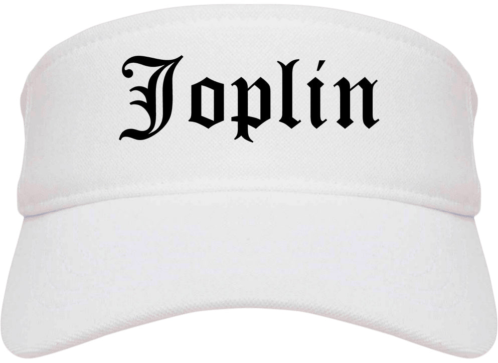 Joplin Missouri MO Old English Mens Visor Cap Hat White