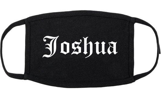 Joshua Texas TX Old English Cotton Face Mask Black
