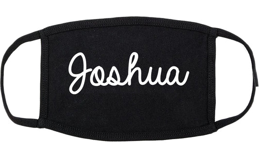 Joshua Texas TX Script Cotton Face Mask Black