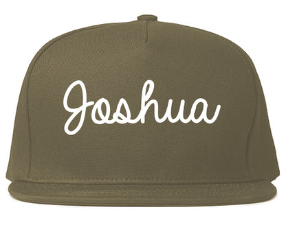Joshua Texas TX Script Mens Snapback Hat Grey