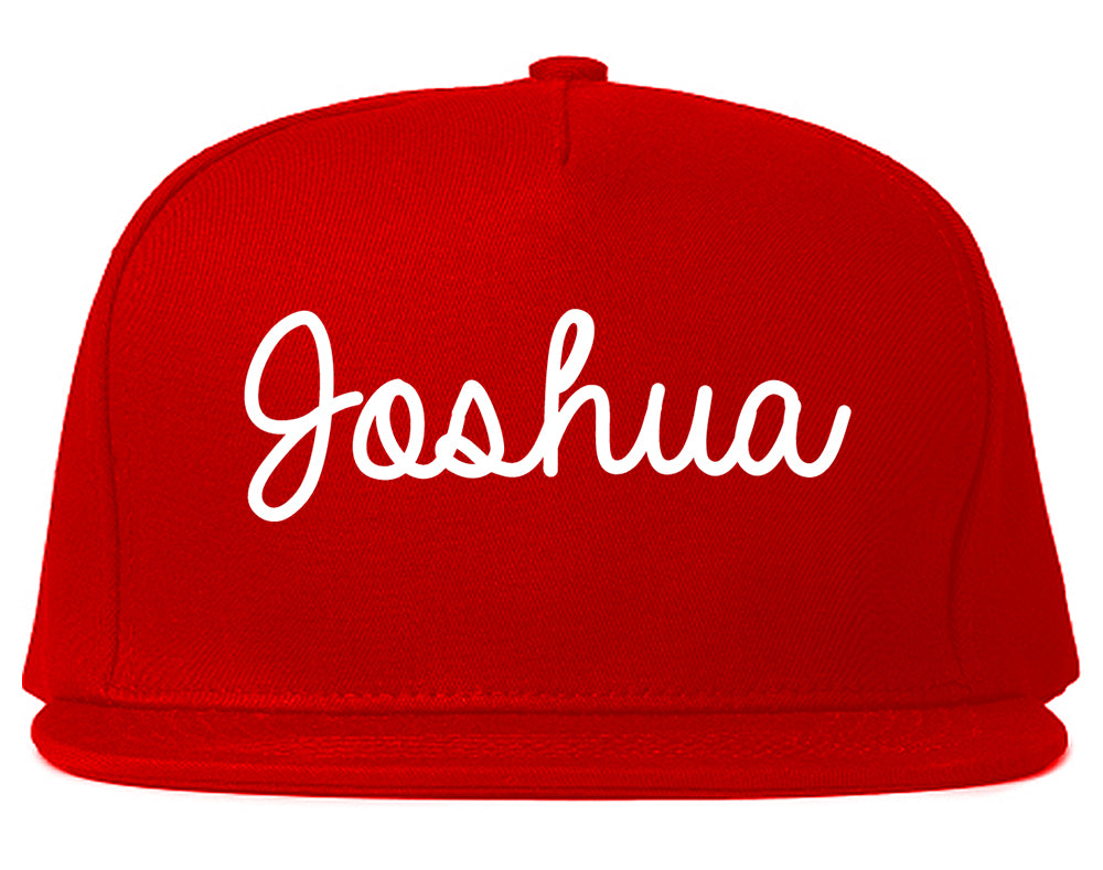 Joshua Texas TX Script Mens Snapback Hat Red