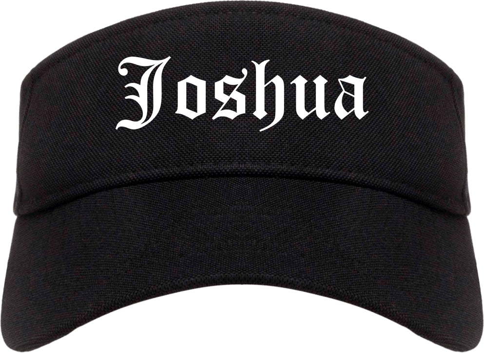 Joshua Texas TX Old English Mens Visor Cap Hat Black