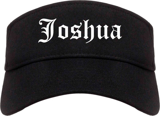 Joshua Texas TX Old English Mens Visor Cap Hat Black