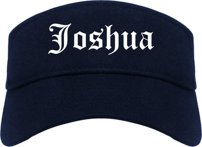Joshua Texas TX Old English Mens Visor Cap Hat Navy Blue