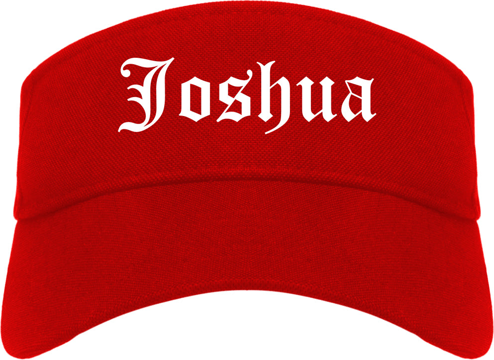 Joshua Texas TX Old English Mens Visor Cap Hat Red