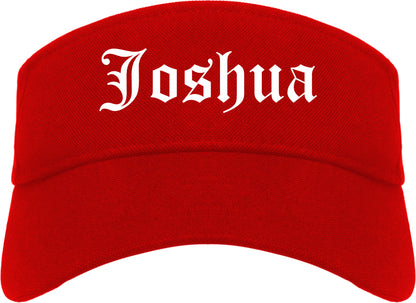 Joshua Texas TX Old English Mens Visor Cap Hat Red