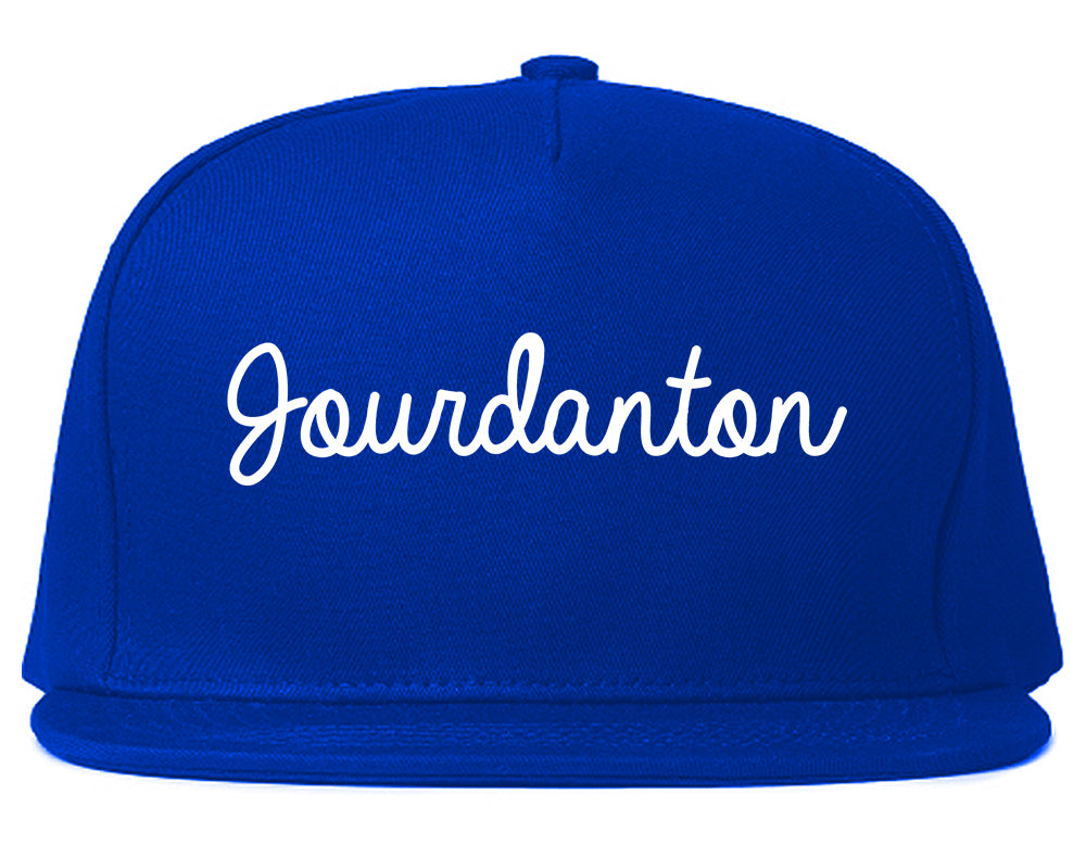 Jourdanton Texas TX Script Mens Snapback Hat Royal Blue
