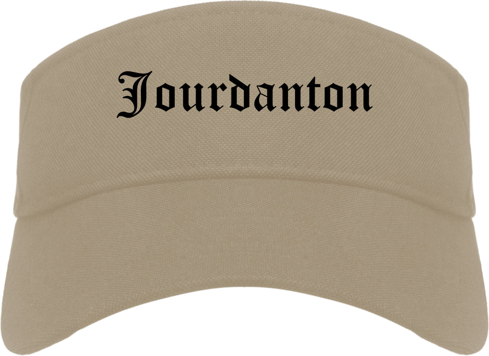 Jourdanton Texas TX Old English Mens Visor Cap Hat Khaki
