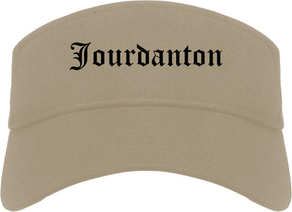 Jourdanton Texas TX Old English Mens Visor Cap Hat Khaki