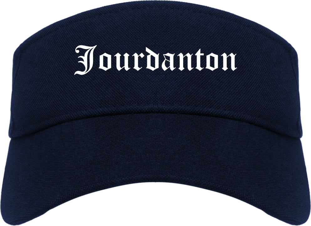 Jourdanton Texas TX Old English Mens Visor Cap Hat Navy Blue