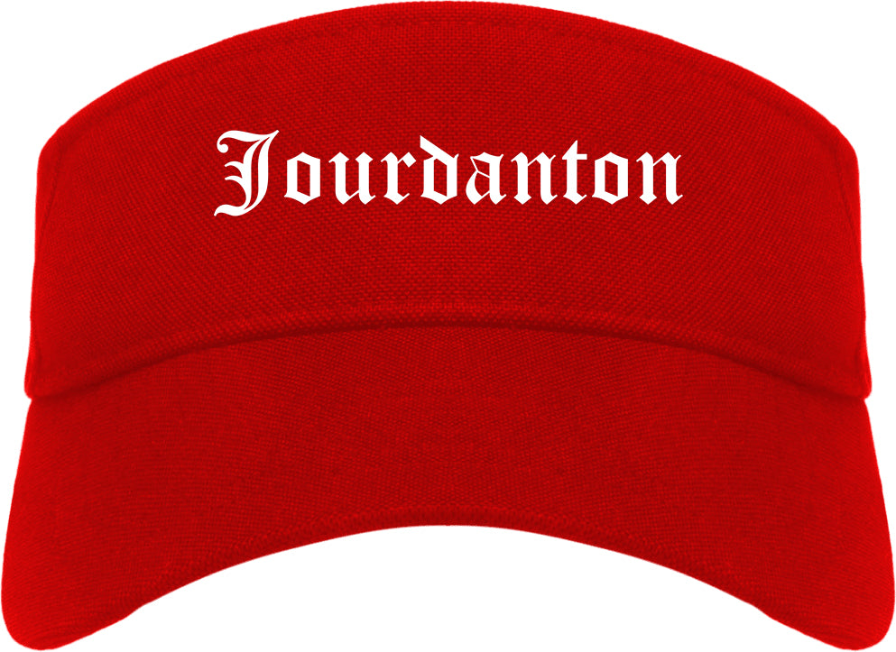 Jourdanton Texas TX Old English Mens Visor Cap Hat Red