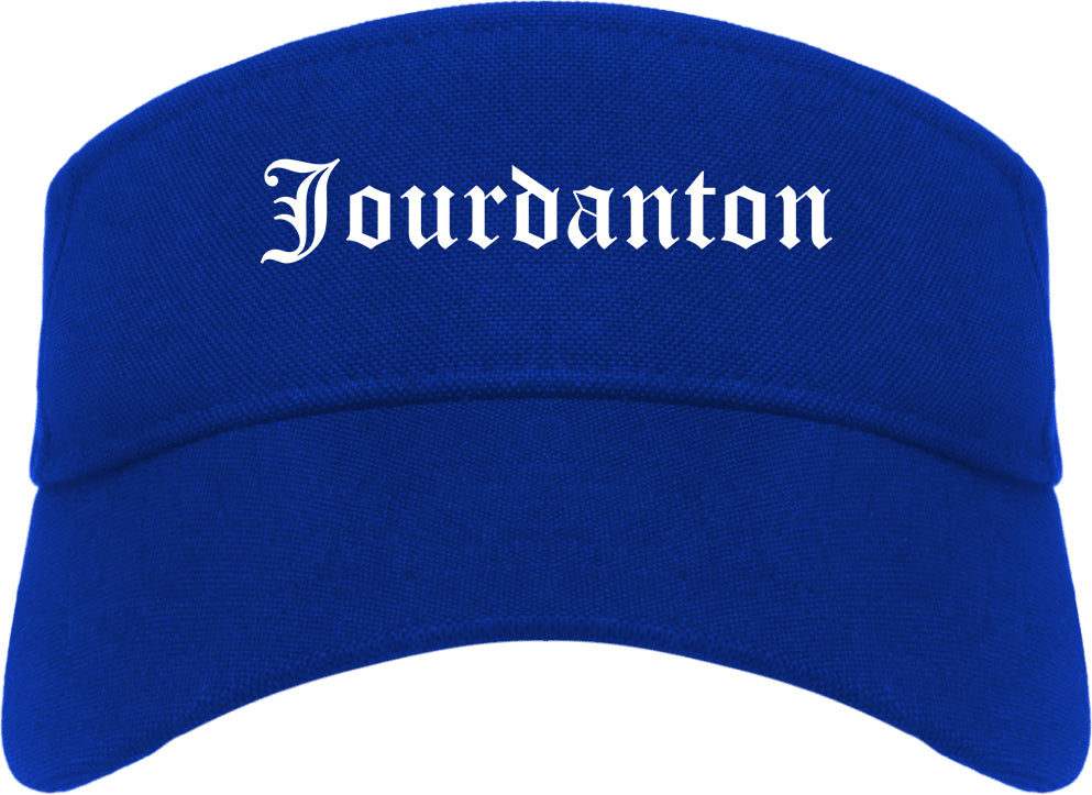 Jourdanton Texas TX Old English Mens Visor Cap Hat Royal Blue