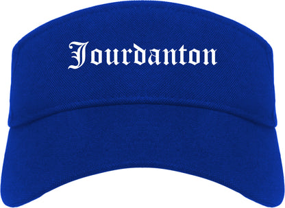 Jourdanton Texas TX Old English Mens Visor Cap Hat Royal Blue