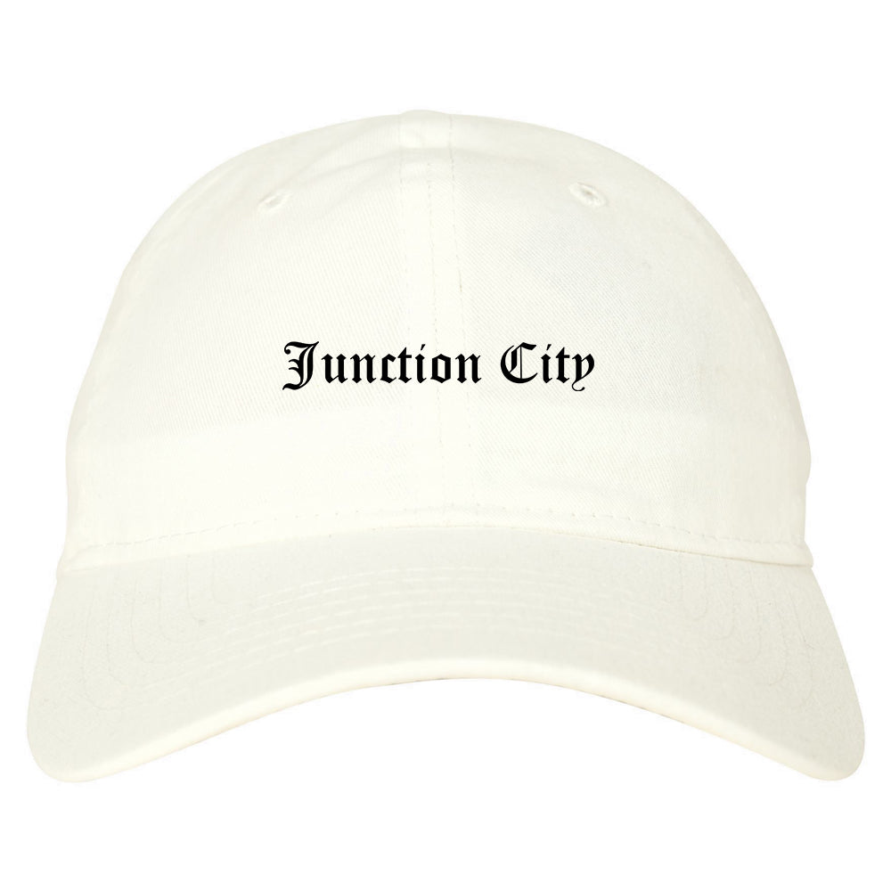 Junction City Kansas KS Old English Mens Dad Hat Baseball Cap White