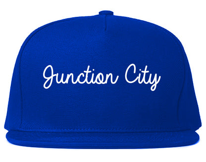 Junction City Kansas KS Script Mens Snapback Hat Royal Blue