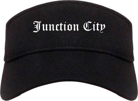 Junction City Kansas KS Old English Mens Visor Cap Hat Black