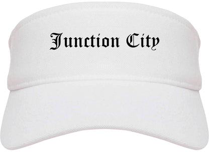 Junction City Kansas KS Old English Mens Visor Cap Hat White