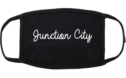 Junction City Oregon OR Script Cotton Face Mask Black