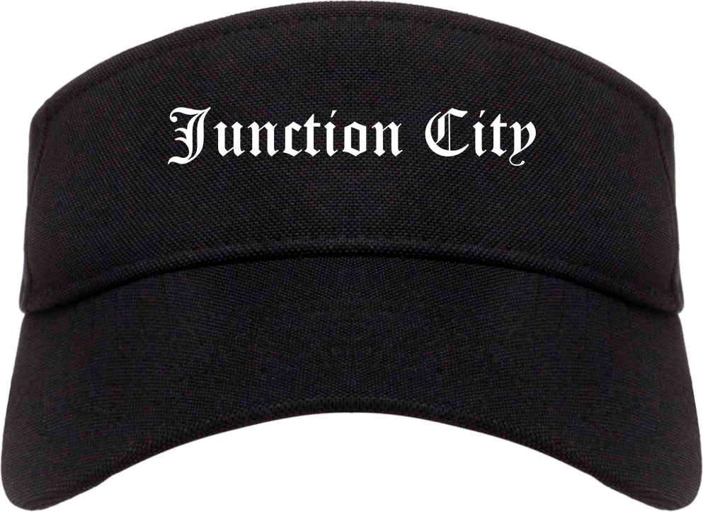 Junction City Oregon OR Old English Mens Visor Cap Hat Black