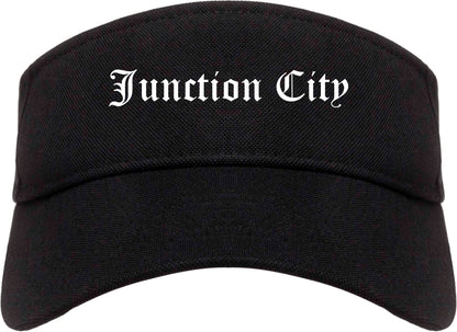 Junction City Oregon OR Old English Mens Visor Cap Hat Black