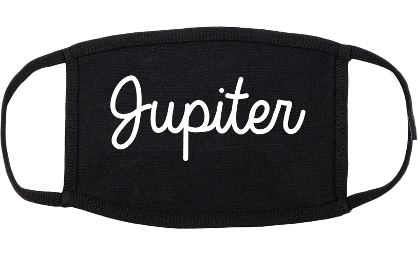 Jupiter Florida FL Script Cotton Face Mask Black