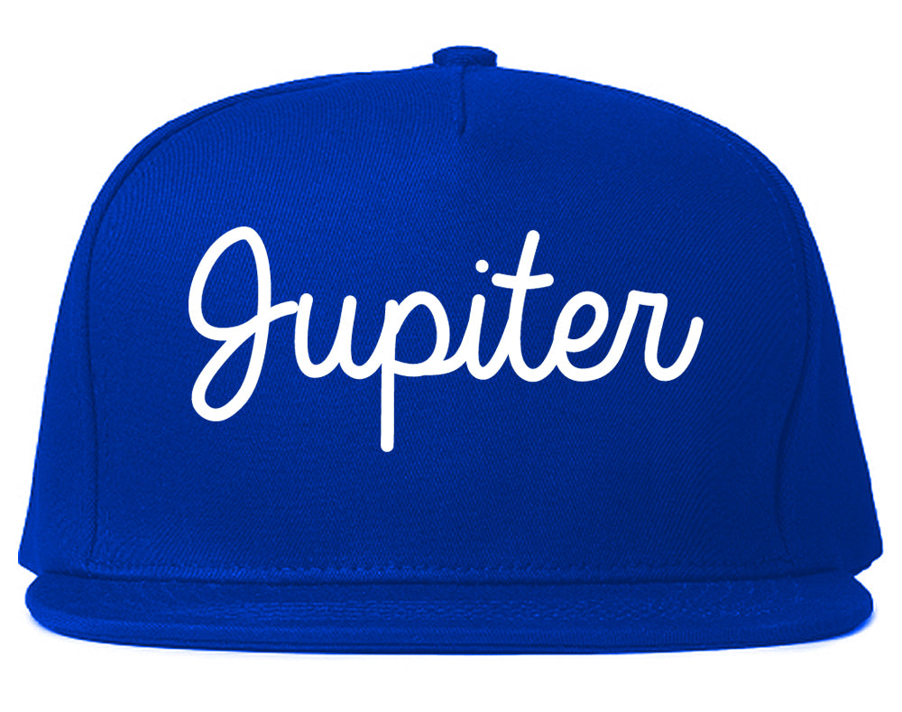 Jupiter Florida FL Script Mens Snapback Hat Royal Blue