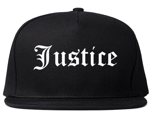 Justice Illinois IL Old English Mens Snapback Hat Black
