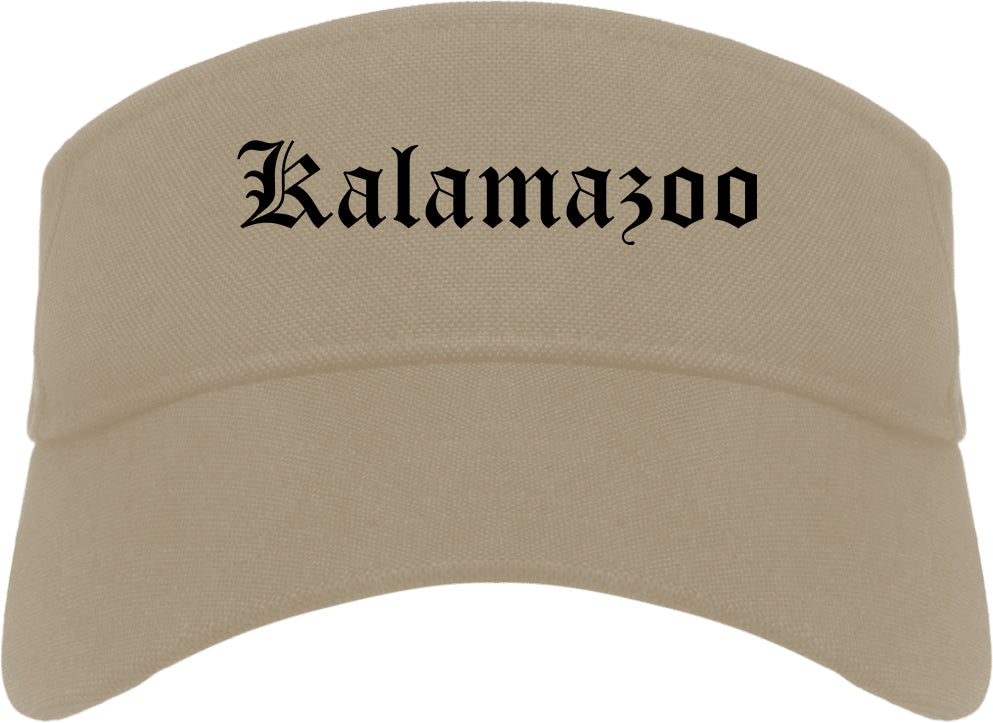 Kalamazoo Michigan MI Old English Mens Visor Cap Hat Khaki
