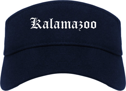 Kalamazoo Michigan MI Old English Mens Visor Cap Hat Navy Blue