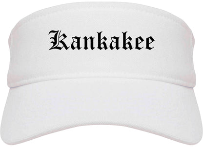 Kankakee Illinois IL Old English Mens Visor Cap Hat White