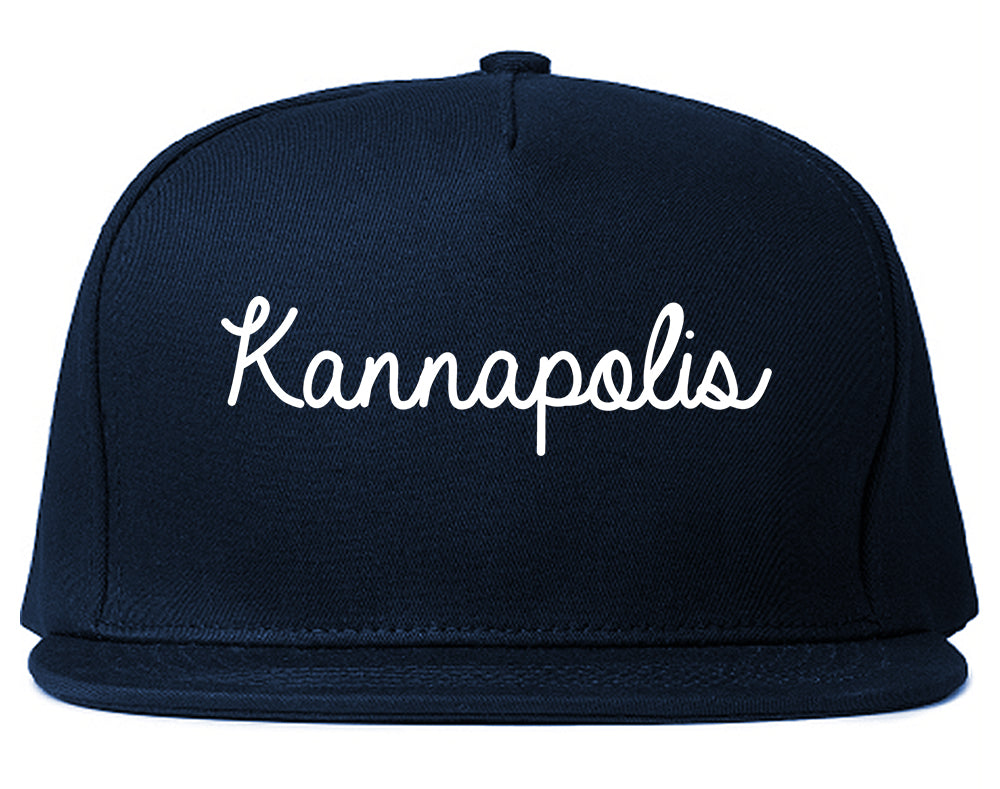 Kannapolis North Carolina NC Script Mens Snapback Hat Navy Blue