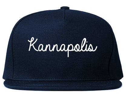 Kannapolis North Carolina NC Script Mens Snapback Hat Navy Blue