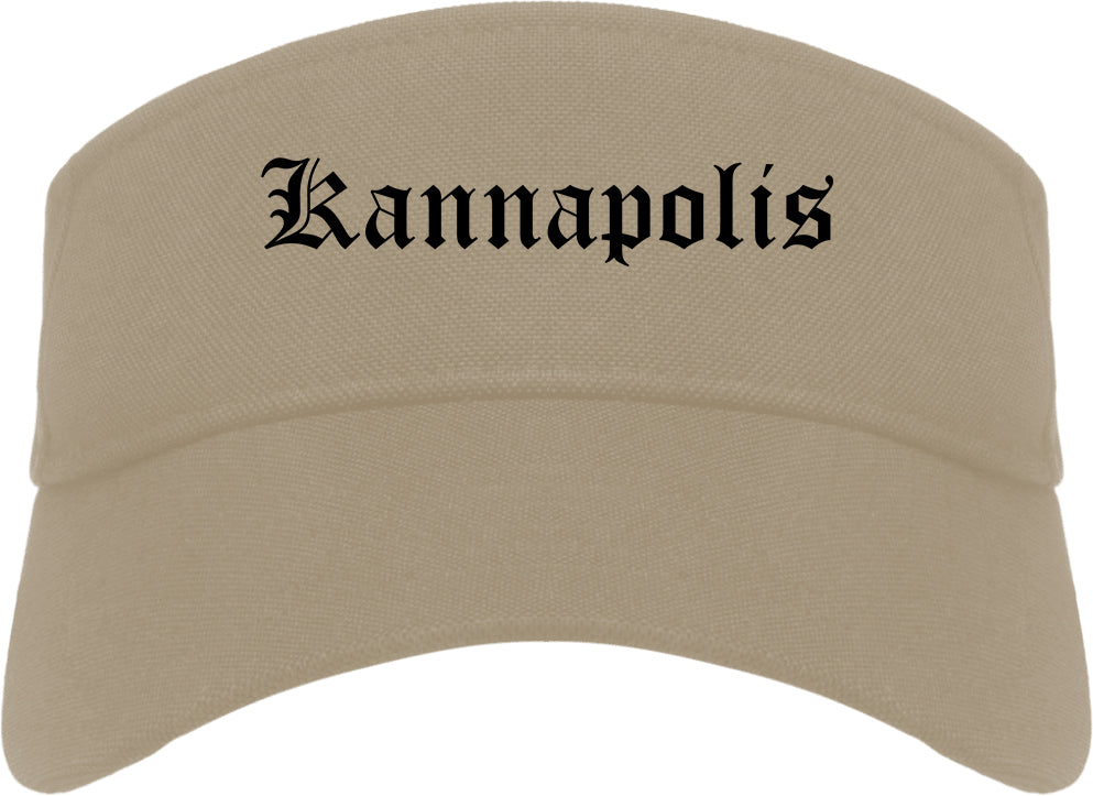 Kannapolis North Carolina NC Old English Mens Visor Cap Hat Khaki