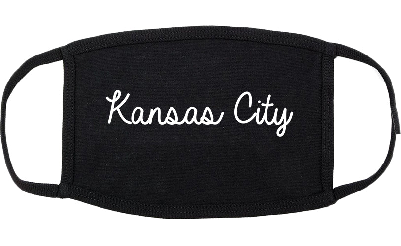 Kansas City Kansas KS Script Cotton Face Mask Black